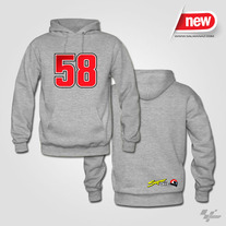 Marco Simoncelli Supersic MotoGP #58 Hoodie Sweats Grey