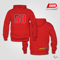 Marco Simoncelli Supersic MotoGP #58 Hoodie Sweats Red