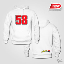 Marco Simoncelli Supersic MotoGP #58 Hoodie Sweats White