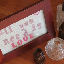 all you need is ♥: framed cross-stitch