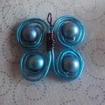 Blue Butterfly with Beads