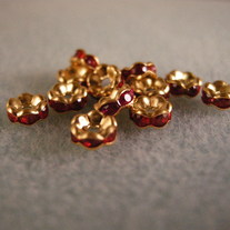 Gold Plated Rondelle/Topaz