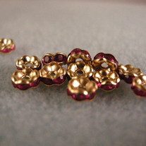 Gold Plated Rondelle/ Fuchsia