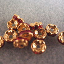 Gold Plated Rondelle/Red