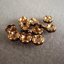 Gold Plated Rondelle/ Jet Black