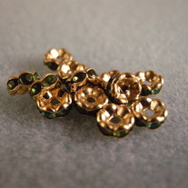 Gold Plated Rondelle/ Emerald