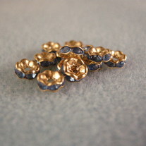 Gold Plated Rondelle/ Light Blue