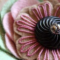pistachio and mauve posie pin