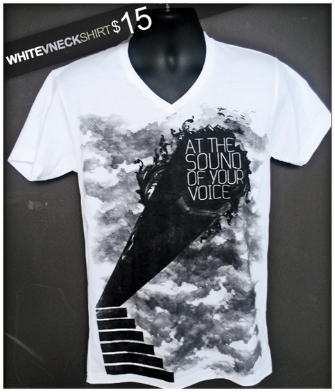 White Vneck