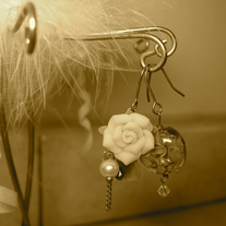 FREE SHIPPING--Exotic Rose Dangles  