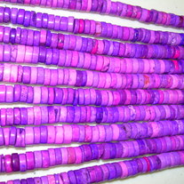 Purple Heishi ~ Magnesite Turquoise