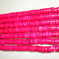 Hot Pink Heishi ~ Magnesite Turquoise