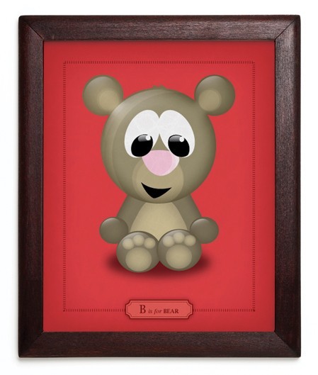 B is for Bear - Giclee Art Print 8 in x 10 in