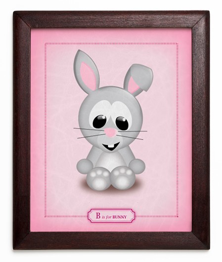 B is for Bunny - Giclee Art Print 8 in x 10 in