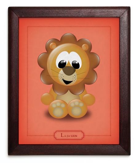L is for Lion - Giclee Art Print 8 in x 10 in