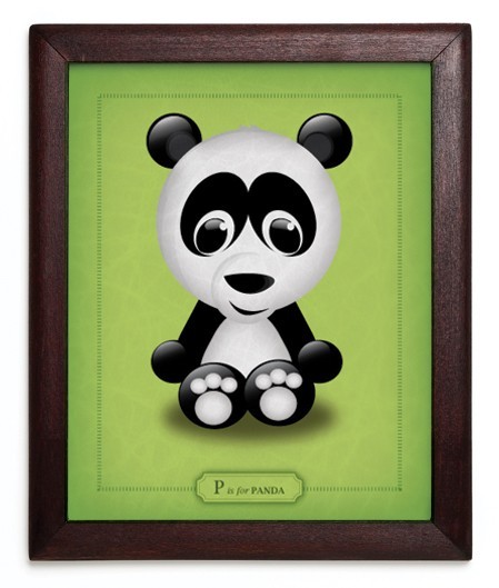 P is for Panda - Giclee Art Print 8 in x 10 in