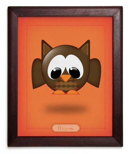 O is for Owl - Giclee Art Print 8 in x 10 in