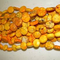 Howlite ~ Orange Coin