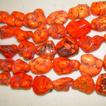 Howlite ~ Deep Orange Nugget