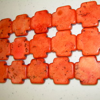 Howlite ~ Orange Cross