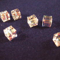 6mm Swarovski cube/Crystal AB
