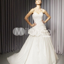 White-sweetheart-strapless-satin-bridal-gown-30168-1