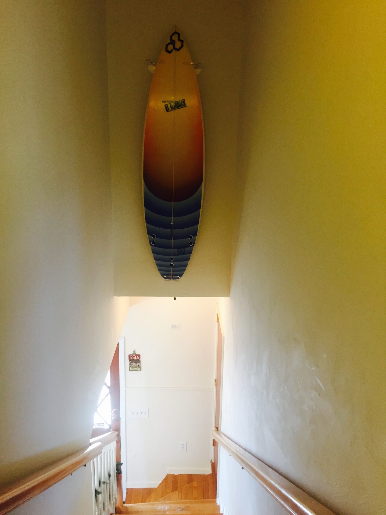 Vertical Surfboard Display Rack Clear Acrylic Wall Mount