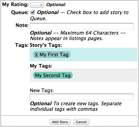 Form with a tag in the top line