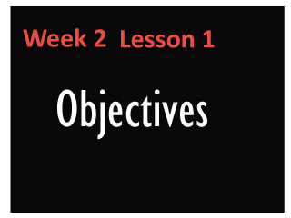 Week2 lesson1 objectives