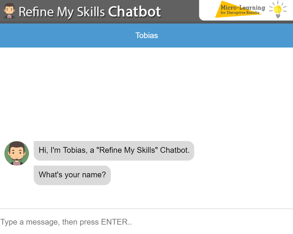 Chatbot refinemyskills