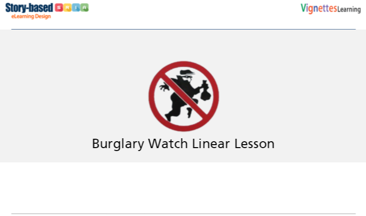 Burglary watch linear lesson