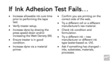 Ink adhesion failure