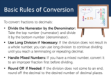 Rules for converting fraction to decimal