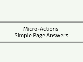 Micro actions examples