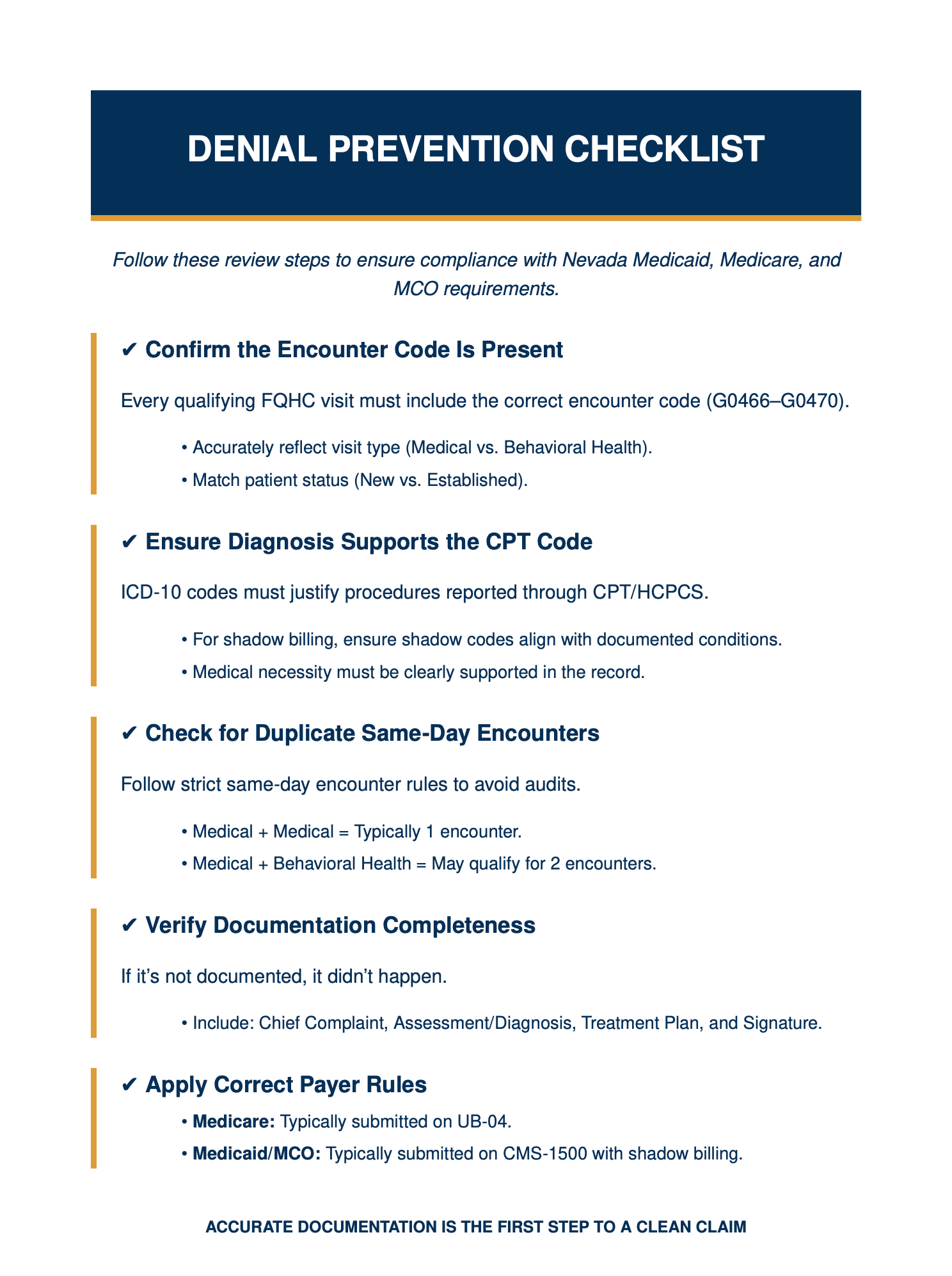Denial checklist clean