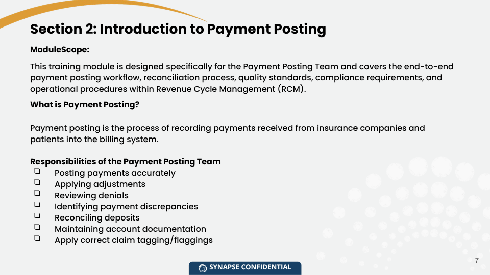 Payment posting operations and training module   medical.pdf 2