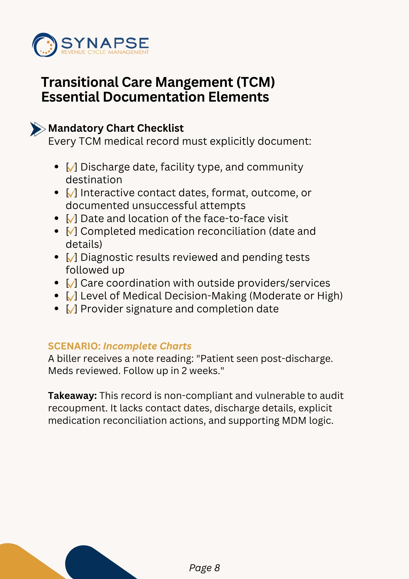 Tcm   essential documentation elements