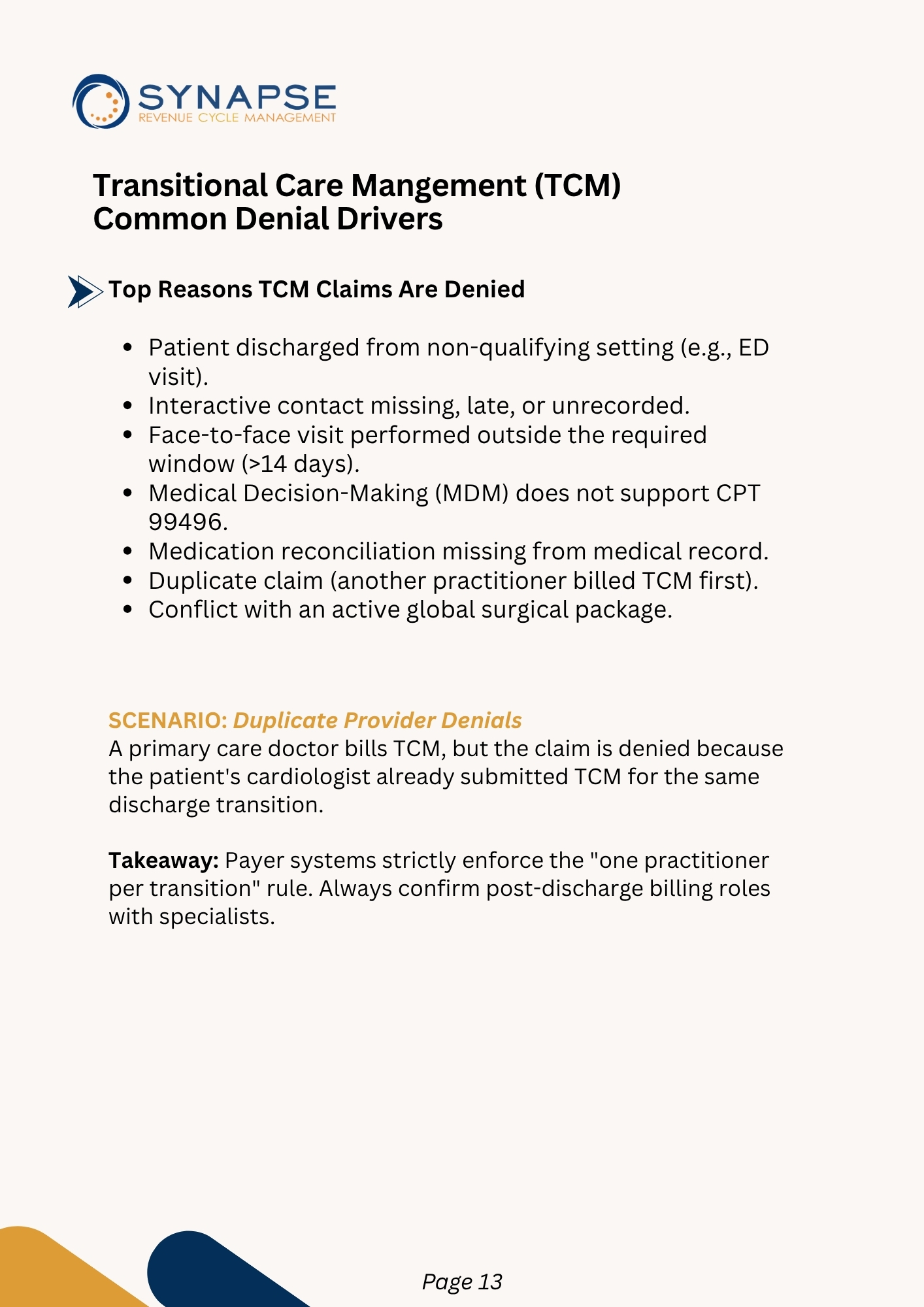 Tcm   common denial drivers