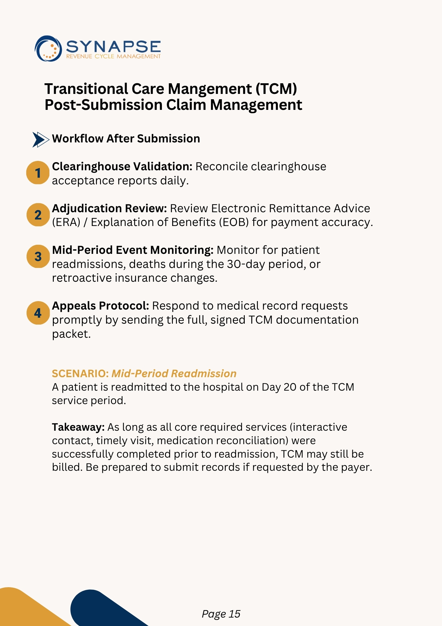 Tcm   post submission claim management