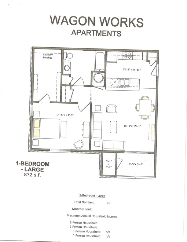 Image of One Bedroom Large Floorplans