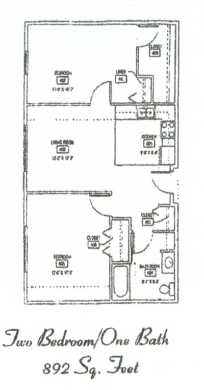 Image of 2 Bedroom Floorplans