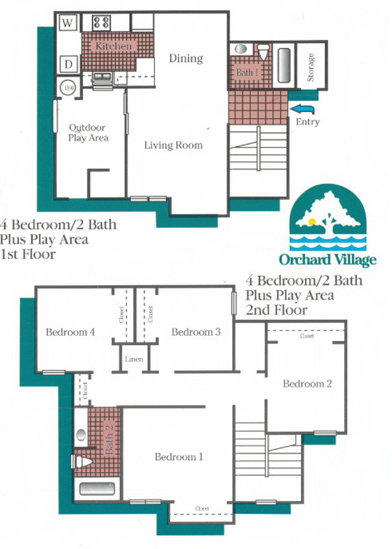 Image of Four Bedroom Townhome Floorplans