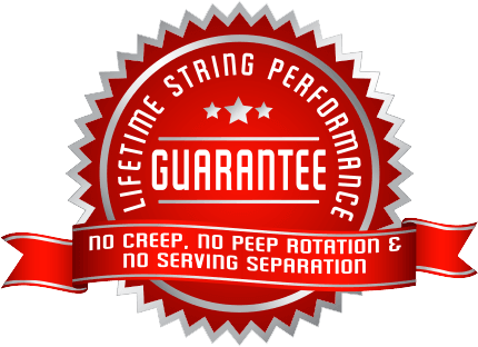 Winners Choice Lifetime String Performance Guarantee: no creep, no peep rotation, and no serving separation