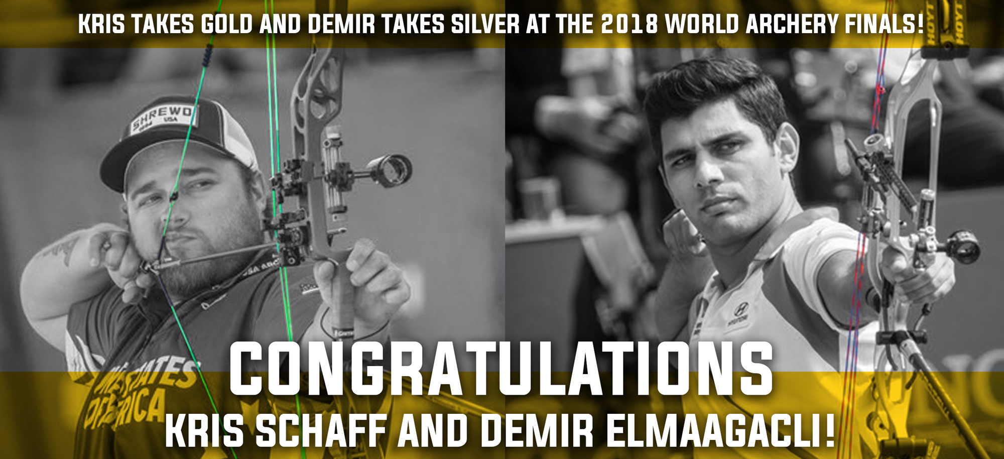 Winners Choice Shooters Kris Schaff takes gold and Demir Elmaagacli takes silver in World Archery Finals