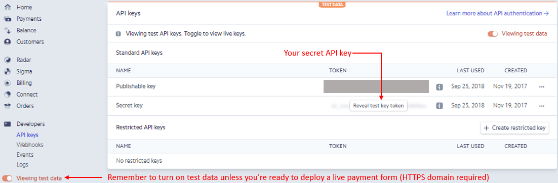 Getting Your Stripe Test Key