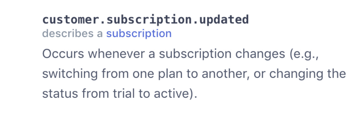 Customer Subscription Updated Webhook Description