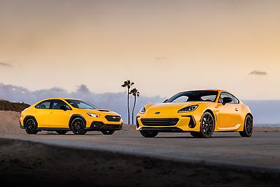 2026 Subaru BRZ Series.Yellow and 2026 Subaru WRX Series.Yellow