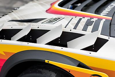 Active aerodynamics include front fender louvers that can open both forward and backward to adjust attitude mid-air.