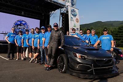The team of Subaru Motorsports USA personnel that made it happen on the hill