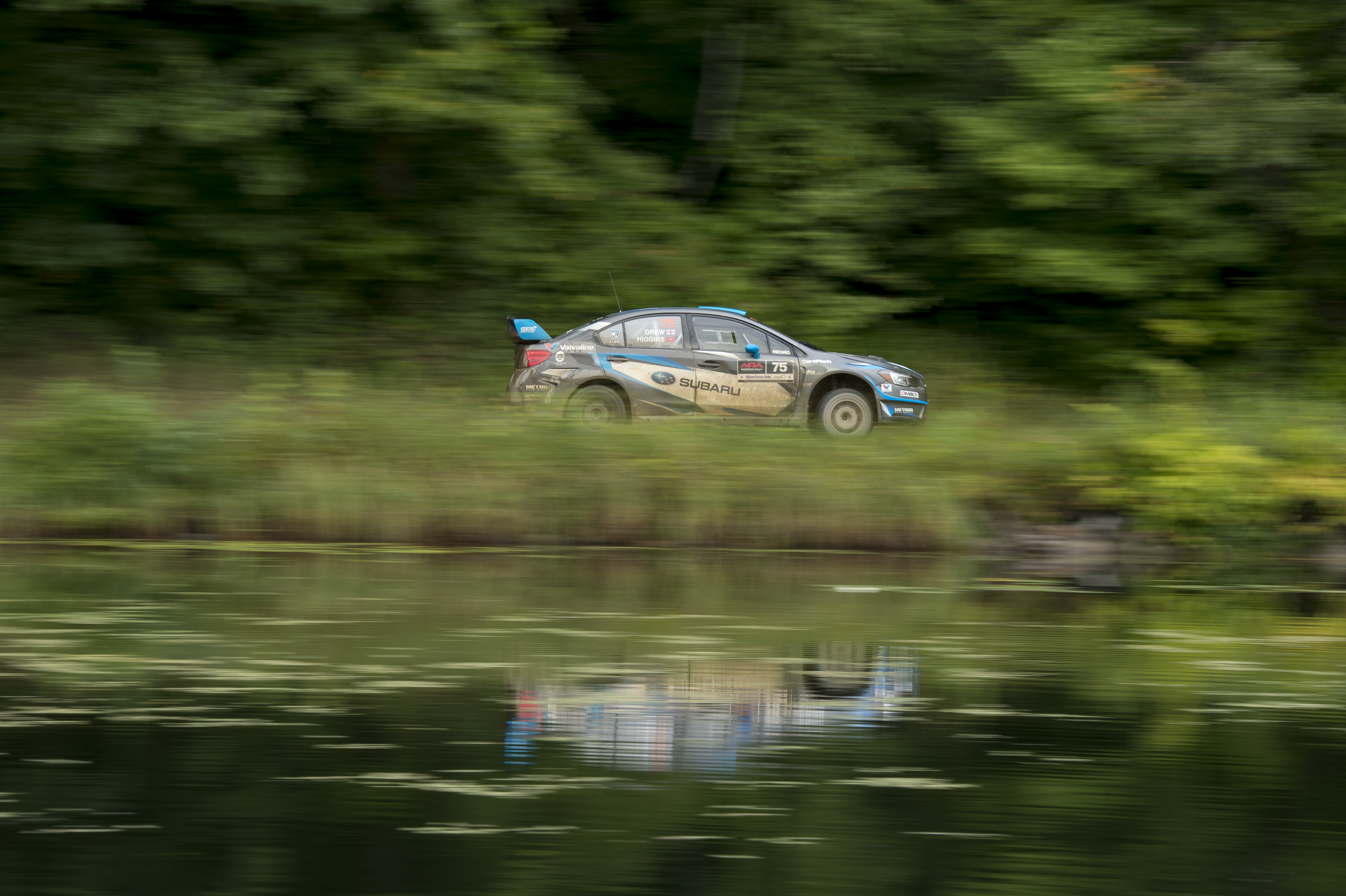 David Higgins propels his Subaru WRX STI down the scenic Ojibwe Forest ...